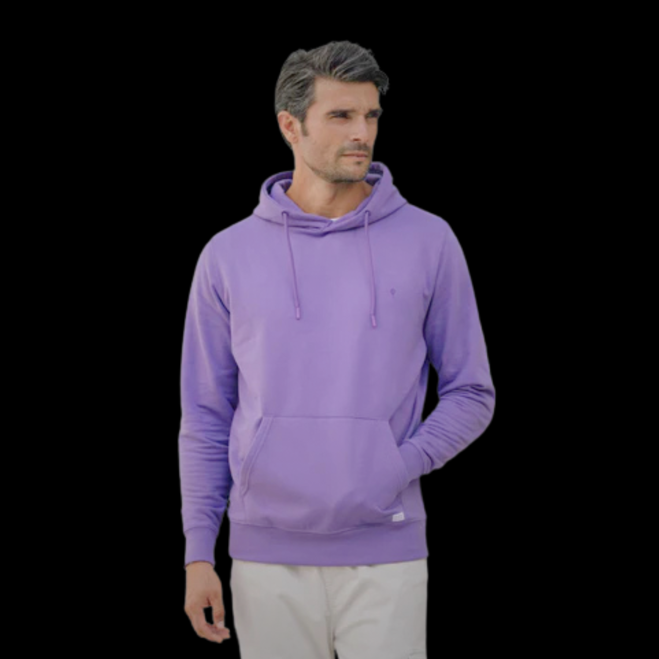 CELOPMAN Purple Kangaroo Pocket Hoodie FLEECE inside