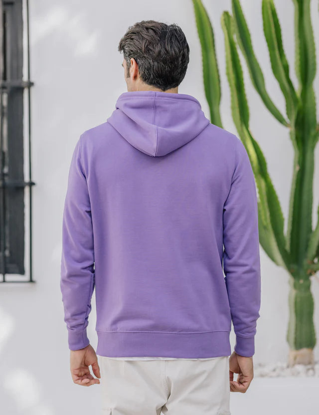 CELOPMAN Purple Kangaroo Pocket Hoodie FLEECE inside