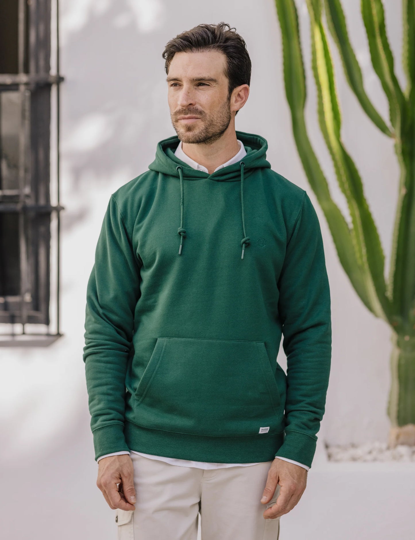 CELOPMAN Forest Green Kangaroo Pocket Hoodie.